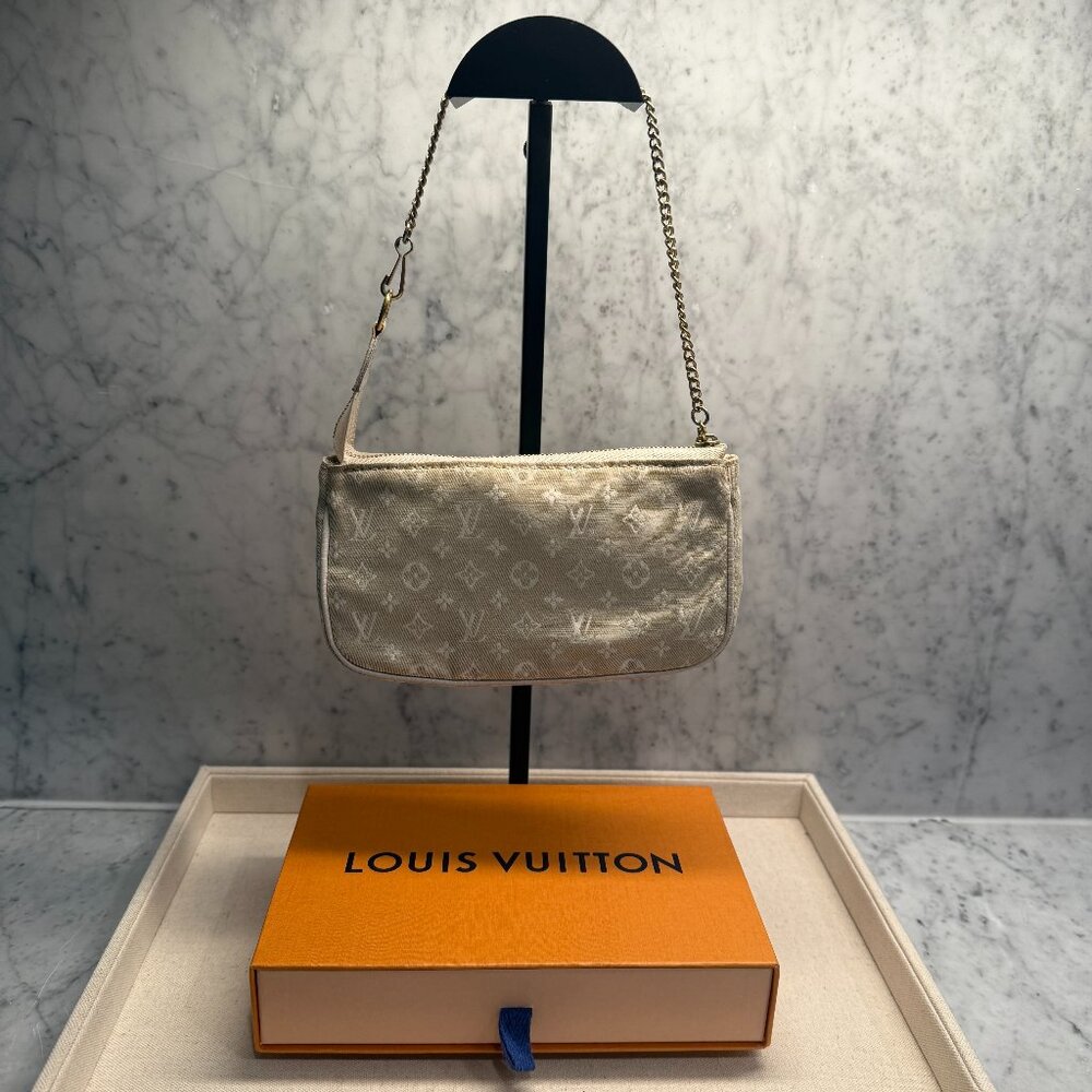 Louis Vuitton Dune Monogram Mini Lin Canvas Pochette on Chain